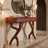 Sylvaric Sculpted Solid Wood Console Table Mahogany - Timberustic Console Table