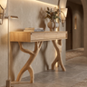 Sylvaric Sculpted Solid Wood Console Table Natural Oak - Timberustic Console Table