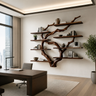 Sylvaris Handcrafted Solid Wood Floating Tree Bookshelf Dark Walnut - Timberustic Floating Tree Bookshelf