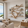 Sylvaris Handcrafted Solid Wood Floating Tree Bookshelf Natural Oak - Timberustic Floating Tree Bookshelf