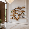 Sylvaris Handcrafted Solid Wood Floating Tree Bookshelf Teak - Timberustic Floating Tree Bookshelf