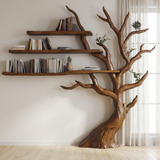 Sylvenoak Live Edge Solid Wood Tree Bookshelf Brown - Timberustic Tree Bookshelf