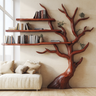 Sylvenoak Live Edge Solid Wood Tree Bookshelf Mahogany - Timberustic Tree Bookshelf