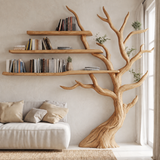 Sylvenoak Live Edge Solid Wood Tree Bookshelf Natural Oak - Timberustic Tree Bookshelf
