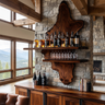 Thalorin Live Edge Solid Wood Floating Wine Shelf SPA927589 Dark Walnut - Timberustic Floating Wine Shelf