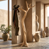 Thalorin Sculpted Solid Wood Tree Coat Rack Natural Oak - Timberustic Tree Coat Rack