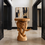 Thalviro Sculpted Solid Wood Pedestal Stand Teak - Timberustic Pedestal Stand