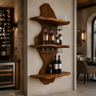 Thalvorn Live Edge Solid Wood Floating Wine Shelf SPA298587 Brown - Timberustic Floating Wine Shelf
