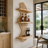 Thalvorn Live Edge Solid Wood Floating Wine Shelf SPA298587 Natural Oak - Timberustic Floating Wine Shelf