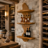 Thalvorn Live Edge Solid Wood Floating Wine Shelf SPA298587 Teak - Timberustic Floating Wine Shelf
