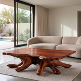 Tharvane Handcrafted Solid Wood Coffee Table Mahogany - Timberustic Coffee Table