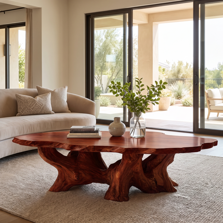 Theravelle Handcrafted Solid Wood Coffee Table Mahogany - Timberustic Coffee Table