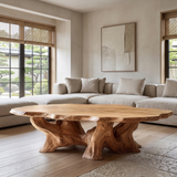 Theravelle Handcrafted Solid Wood Coffee Table Natural Oak - Timberustic Coffee Table