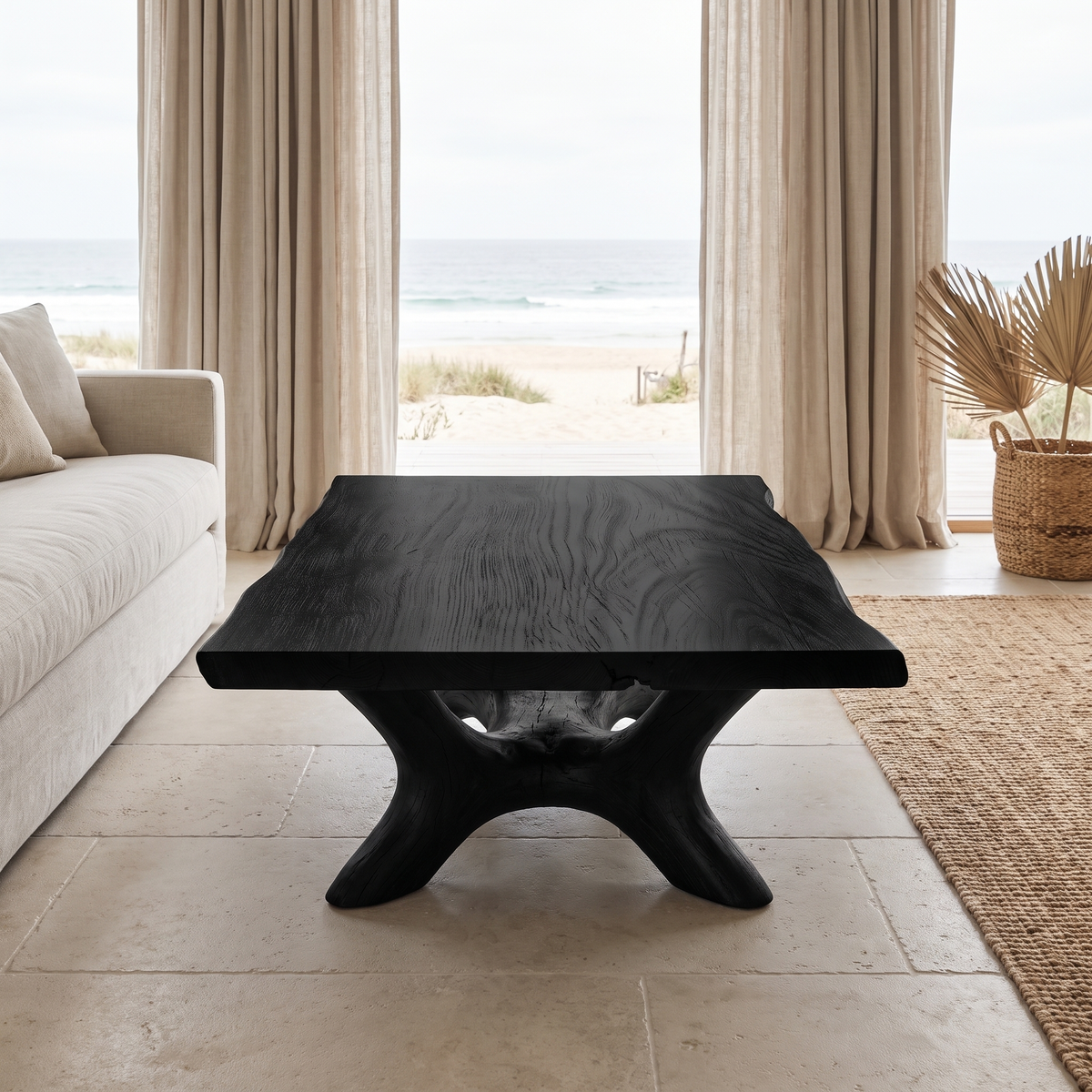 Thervane Handcrafted Solid Wood Coffee Table Black - Timberustic Coffee Table