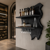 Thornhaven Live Edge Solid Wood Floating Wine Shelf SPA415103 - Timberustic Floating Wine Shelf