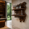 Thornhaven Live Edge Solid Wood Floating Wine Shelf SPA415103 Dark Walnut - Timberustic Floating Wine Shelf