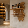 Thornhaven Live Edge Solid Wood Floating Wine Shelf SPA415103 Teak - Timberustic Floating Wine Shelf