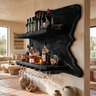 Thornmere Live Edge Handcrafted Floating Wine Shelf SPA623534 Black - Timberustic Floating Wine Shelf