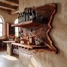 Thornmere Live Edge Handcrafted Floating Wine Shelf SPA623534 Mahogany - Timberustic Floating Wine Shelf