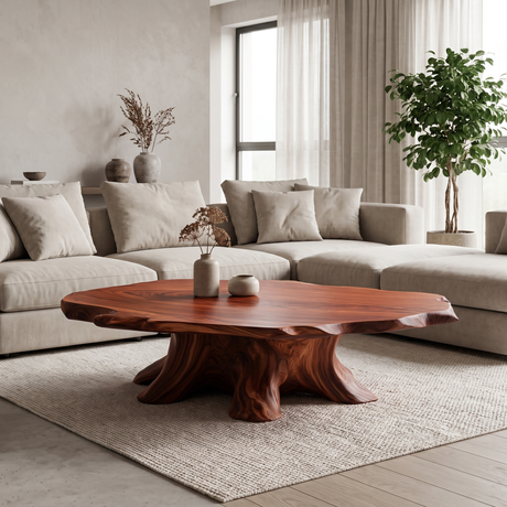 Thornridge Live Edge Solid Wood Coffee Table Mahogany - Timberustic Coffee Table