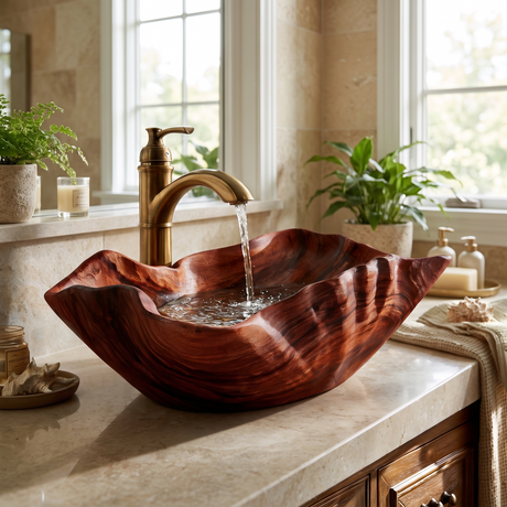 Tidegrove Handcrafted Solid Wood Vessel Sink Mahogany - Timberustic Vessel Sinks
