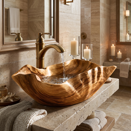 Tidegrove Handcrafted Solid Wood Vessel Sink Teak - Timberustic Vessel Sinks