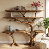Trevaryn Sculpted Solid Wood Console Table with Shelves Brown - Timberustic Console Table with Shelves