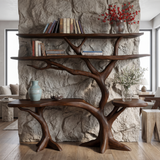 Trevaryn Sculpted Solid Wood Console Table with Shelves Dark Walnut - Timberustic Console Table with Shelves