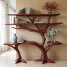 Trevaryn Sculpted Solid Wood Console Table with Shelves Mahogany - Timberustic Console Table with Shelves