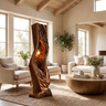 Vaelorin Sculpted Solid Wood Floor Lamp Brown - Timberustic Floor Lamp