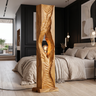 Vaelric Sculpted Solid Wood Floor Lamp Teak - Timberustic Floor Lamp