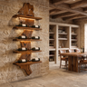 Valdoren Live Edge Solid Wood Floating Wine Shelf SPA395735 Brown - Timberustic Floating Wine Shelf