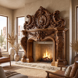 Valdorien Handcrafted Fireplace Mantel Surround Brown - Timberustic Fireplace Mantel Surround