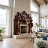 Valdorien Handcrafted Fireplace Mantel Surround Dark Walnut - Timberustic Fireplace Mantel Surround