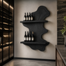 Valebrook Live Edge Handcrafted Floating Wine Shelf SPA924190 Black - Timberustic Floating Wine Shelf