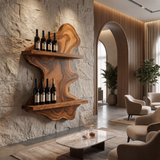 Valebrook Live Edge Handcrafted Floating Wine Shelf SPA924190 Brown - Timberustic Floating Wine Shelf