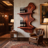 Valebrook Live Edge Handcrafted Floating Wine Shelf SPA924190 Mahogany - Timberustic Floating Wine Shelf