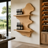 Valebrook Live Edge Handcrafted Floating Wine Shelf SPA924190 Natural Oak - Timberustic Floating Wine Shelf