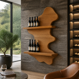 Valebrook Live Edge Handcrafted Floating Wine Shelf SPA924190 Teak - Timberustic Floating Wine Shelf