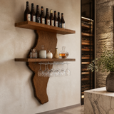 Valencrest Live Edge Solid Wood Floating Wine Shelf SPA024312 Brown - Timberustic Floating Wine Shelf
