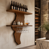 Valencrest Live Edge Solid Wood Floating Wine Shelf SPA024312 Brown - Timberustic Floating Wine Shelf