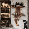 Valencrest Live Edge Solid Wood Floating Wine Shelf SPA024312 Black - Timberustic Floating Wine Shelf