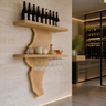 Valencrest Live Edge Solid Wood Floating Wine Shelf SPA024312 Natural Oak - Timberustic Floating Wine Shelf