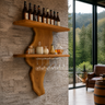 Valencrest Live Edge Solid Wood Floating Wine Shelf SPA024312 Teak - Timberustic Floating Wine Shelf