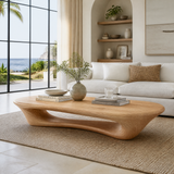 Valthera Sculpted Solid Wood Coffee Table SPA235732 — Natural Oak