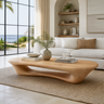 Valthera Sculpted Solid Wood Coffee Table SPA235732 — Natural Oak