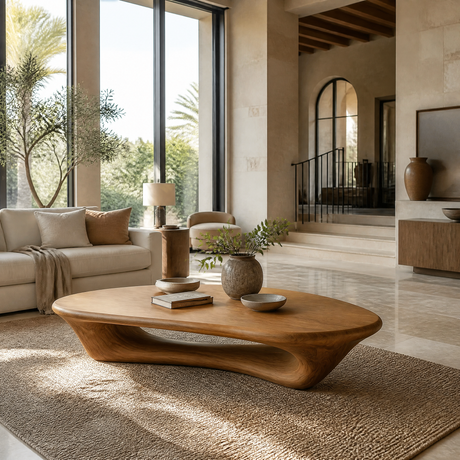 Valthera Sculpted Solid Wood Coffee Table SPA235732 — Teak