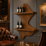 Valtheris Live Edge Handcrafted Floating Wine Shelf SPA512278 - Timberustic Floating Wine Shelf