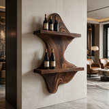 Valtheris Live Edge Handcrafted Floating Wine Shelf SPA512278 - Timberustic Floating Wine Shelf