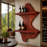 Valtheris Live Edge Handcrafted Floating Wine Shelf SPA512278 Mahogany - Timberustic Floating Wine Shelf
